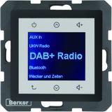 Berker Q.1/Q.3/Q.7 Q.x Radio Touch podtynkowe DAB+ antracyt aksamit  29846086 HAGER