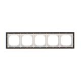 Simon 55 Ramka pięciokrotna 5-krotna DUO Aluminium podstawa czarna TRD5.149/143 KONTAKT