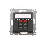 Simon 54 Gniazdo głośnikowe 2-krotne Przekrój przewodów dla wejścia i wyjścia 25 mm2 czarny