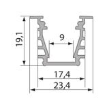 Profil Aluminiowy WOJDEEP z osłoną mleczną 1mb