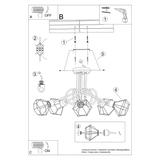 Sollux Żyrandol ARTEMIS 5S czarny SL.1110