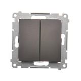 Simon 54 Przycisk podwójny zwierny bez piktogramu 10A szybkozłączka brąz mat