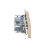 Simon Basic Przycisk podwójny zwierny dwuobwodowy: 2 wejścia 2 wyjścia 16A szybkozłączka beż