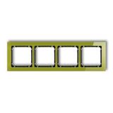 DECO Ramka uniwersalna poczwórna - efekt szkła (ramka zielona; spód czarny)