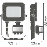 Naświetlacz LED FLOOD COMPACT SENSOR V 10W 830 SYM 100 BK 4058075575226 LEDVANCE