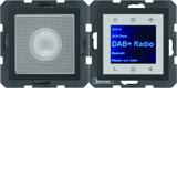 Berker B.Kwadrat/B.3/B.7 B.x Radio Touch podtynkowe DAB+ Bluetooth z głośnikiem antracyt mat  308016