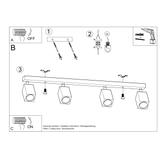 Sollux Plafon KEKE 4 dąb SL.1038