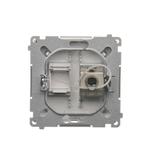 Simon Basic Gniazdo komputerowe RJ45 kategoria 6 pojedyncze ekranowane z przesłoną przeciwkurzową . Montaż na łapki lub wkręty srebrny mat BM61E.01/43 KONTAKT