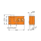 złączka do płytek drukowanych bezpiecznikowa pomarańczowa 5,08 mm