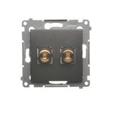 Simon 54 Gniazdo głośnikowe pojedyncze . Przekrój przewodów dla wyjścia do 6 mm2 antracyt DGL2.01/48 KONTAKT