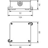 VP-64 Puszka (4 wkręty) n/t 88x88x40mm IP44 400V Z-ac.biała VP 064-51 61.172 OPATÓWEK