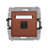 ICON Mechanizm gniazda komputerowego pojedynczego 1xRJ45, kat. 6A, 8-stykowy terakota