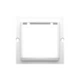 Simon Basic Adapter (przejściówka) na osprzęt standardu 45x45 mm. Montaż do puszki na wkręty biały