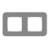 MINI Ramka uniwersalna podwójna zaokrąglona z tworzywa szary mat