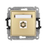 MINI Mechanizm gniazda antenowego pojedynczego typu F (SAT) pozłacany złoty