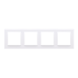 Simon 10 Ramka 4-krotna - uniwersalna poziom i pion biały