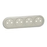 CELIANE - Plakietka płaska do gniazd 4 x 2P+Z zespolonego 16 A - 250 V~ tytanowa, Legrand