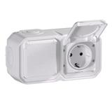 NOWE PLEXO - GNIAZDO SCHUKO 2X2P+Z POZIOME KOMPLET NATYNKOWY 16A-250V BIAŁE 069772L LEGRAND