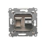 Simon 54 Gniazdo telefoniczne pojedyncze RJ12 brąz mat DT1.01/46 KONTAKT