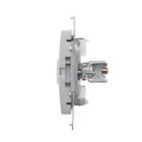 Simon 54 Gniazdo ekwipotencjalne pojedyncze srebrny mat