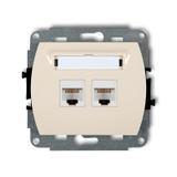 TREND Mechanizm gniazda komputerowego podwójnego 2xRJ45, kat. 6, 8-stykowy beżowy