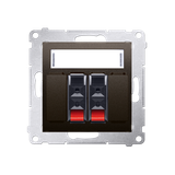 Simon 54 Gniazdo głośnikowe 2-krotne Przekrój przewodów dla wejścia i wyjścia 25 mm2 brąz mat