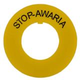 Pierścienie żółte do NEF30 z nadrukiem STOP-AWARIA