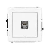 DECO Mechanizm gniazda komputerowego pojedynczego 1xRJ45, kat. 6, ekranowany, 8-stykowy, bez pola op