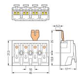 złączka zasilająca 4-biegunowa bez stopek ze stykiem PE