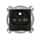 ICON Mechanizm gniazda abonenckiego RTV-SAT końcowego multimedialnego (Internet) czarny mat