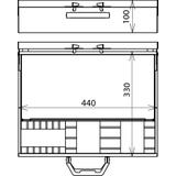 Kufer z blachy stalowej, pusty, dla kompletu uziemiaczy typ VI