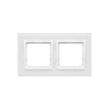 Simon 54 Nature Ramka 2-krotna Nature-Szkło BIAŁA PERŁA IP20/IP44* (*IP44-należy zastosować zestaw uszczelek DUN2) DRN2/70 KONTAKT