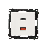 Simon 55 Ładowarka typ USB C+A 30W 230V biały mat TEC2CAQ.01/111 KONTAKT