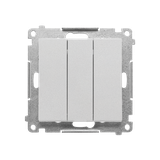 Simon 55 Przycisk zwierny potrójny z podświetleniem LED szybkozłączka Aluminium mat TP31L.01/143 KONTAKT