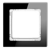 DECO Ramka uniwersalna pojedyncza - efekt szkła (ramka: czarna; spód: biały)