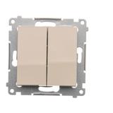 Simon 54 Przycisk podwójny zwierny bez piktogramu 10A 250V szybkozłączka kremowy DP2.01/41 KONTAKT