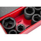 Nasadki udarowe 1", 27-50 mm, zestaw 9 szt.