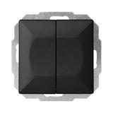 Łącznik podtynkowy schodowy podwójny Pearl, 10A, 250V, WP-2/5P, czarny