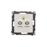 Simon 55 Gniazdo ekwipotencjalne podwójne Jasnoszary mat