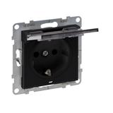 Suno Gniazdo Pojedyncze Z Uziemieniem Schuko 2P+Z 16A 250 V Z Przesłoną IP21 Zaciski Automatyczne Czarny 721427 LEGRAND