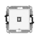 MINI Gniazdo pojedyncze USB A-B 2.0, bez pola opisowego biały MGUSBBO-3 KARLIK