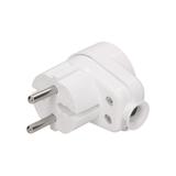 Wtyczka kątowa 2P z gniazdem biała WT-16U/G K2/BIAŁY ORNO