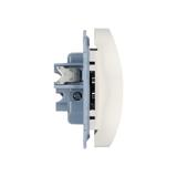 Simon 10 Gniazdo z/u podwójne z przesłonami 16A z. śrub. biały