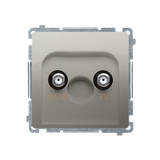 Simon Basic Gniazdo antenowe TV-DATA 1x wejście: 5–1000 MHz satynowy