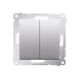 Simon 54 Łącznik dwubiegunowy podwójny 16A z. śrub. srebrny mat