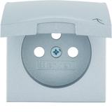 BERKER B.Kwadrat/B.7 Płytka czołowa do gniazda z uziemieniem z pokrywą aluminium mat lakierowana 396