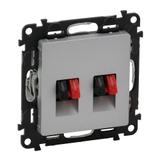 VALENA LIFE GNIAZDO GŁOŚNIKOWE PODWÓJNE ALUMINIUM, Legrand