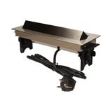 Gniazdo meblowe wpuszczane w blat w niklowanej obudowie z ładowarką USB i przewodem 1,8m 3x2P+Z 2xUS