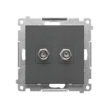Simon 55 Gniazdo antenowe typu /F/ podwójne Do instalacji indywidualnych Grafitowy mat