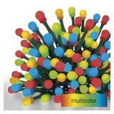 Lampki choinkowe 80 LED cherry 8m multikolor, zielony przewód, 8 programów, IP44